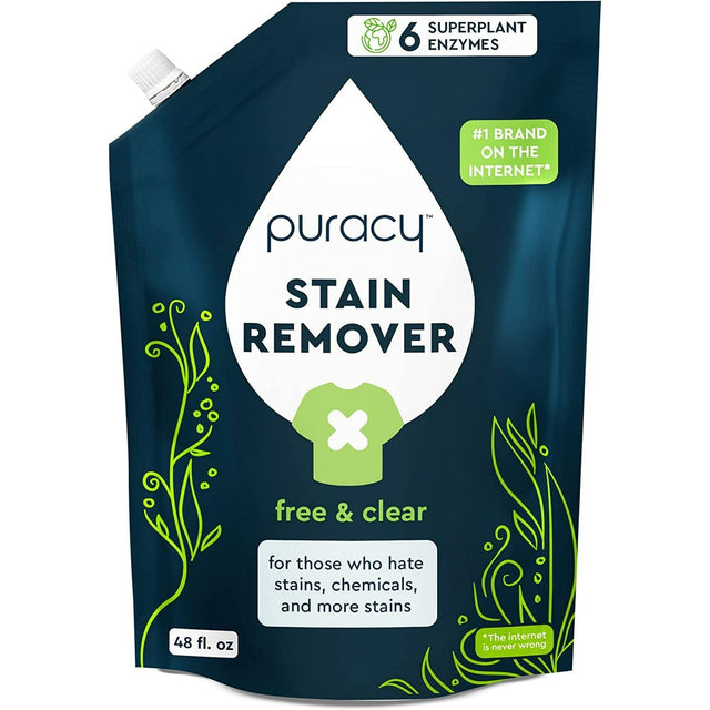 Puracy Laundry Stain Remover Refill, Free & Clear, 48 fl.oz. (BGZK)