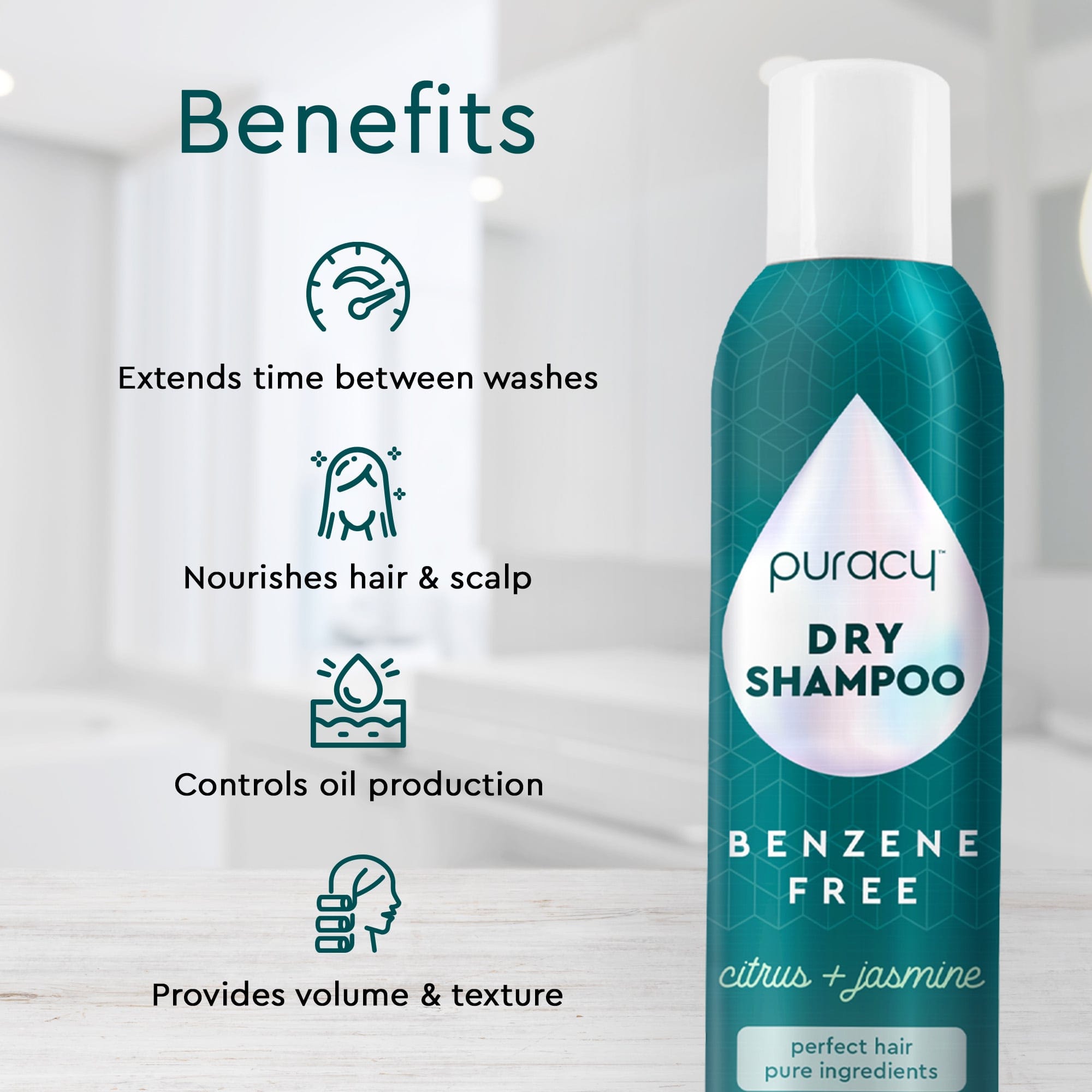 Dry Shampoo (Benzene & Silicone-Free, Color-Safe) (TA3G)